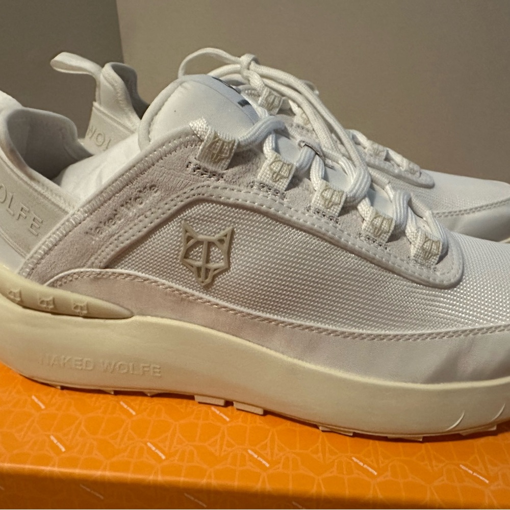 Naked Wolfe women’s white tennis shoes. Never worn. New with box. - Picture 8 of 8
